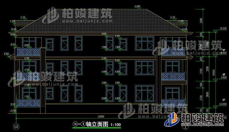 背立面图