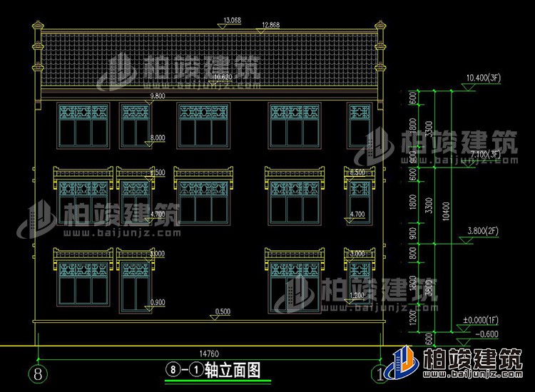 背立面图